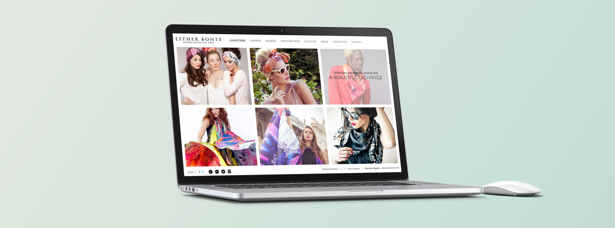 Eric Tadros design webdesign site internet foulard luxe estherbonte esther bonte paris